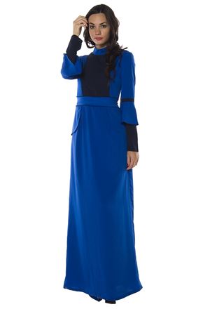 Saks Mavi Uzun Elbise H3-82722