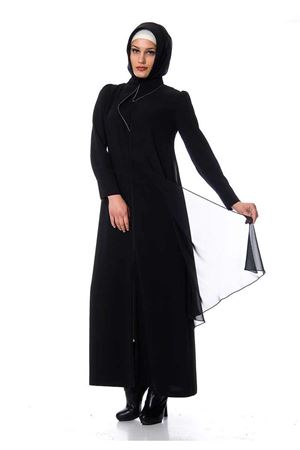 Sivri Yaka Gold Detaylı Ferace G10-100178