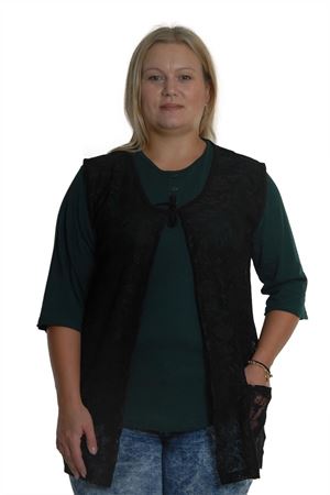 Siyah Dantel Yelek 5C-0741