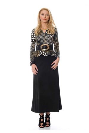 Siyah Desenli Elbise F9-103772