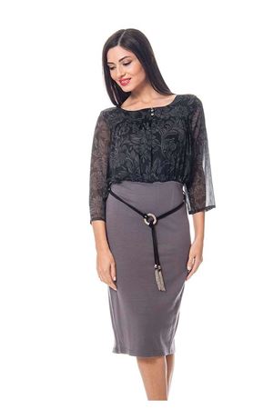 Siyah Gri Kadın Elbise  G6-118384
