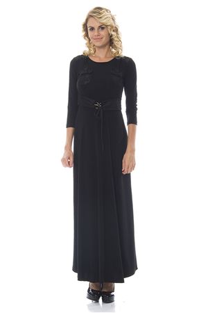 Siyah Kemerli Elbise H1-89801