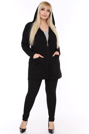 Siyah Büyük Beden Sweatshirt 2F-0428