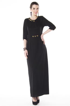 Siyah Uzun Elbise H8-67425
