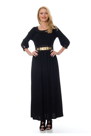 Siyah Şık Kemerli Elbise F1-103856