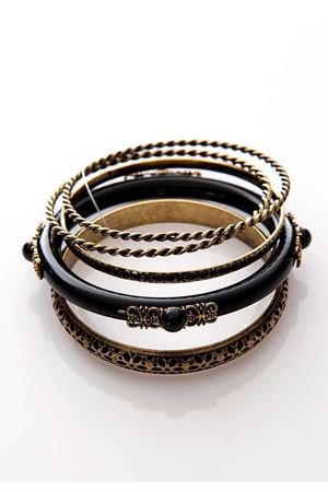 Siyah Taşlı   Beşli Bileklik 5Ç-108887