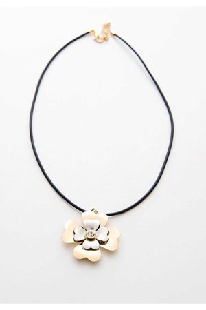 Suni Deri İpli Çiçek Kolye 12Ç-103504