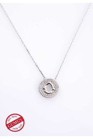 Taşlı Fatmanın Eli Gümüş Kolye Gk-75078