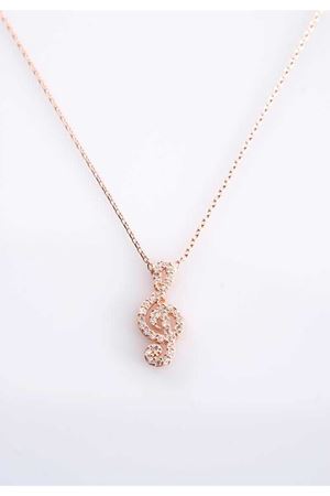 Taşlı Sol Anahtarı Kolye Gk-77443