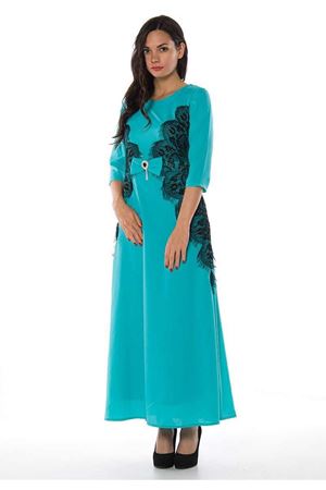 Vesnina Mint Yeşil Dantelli Uzun Elbise G1-82746