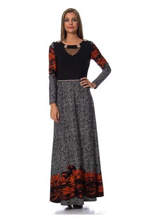 Yaka Kısmı Taşlı Elbise G1-95202