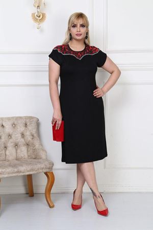 Yaka Detaylı Elbise 6E-0496