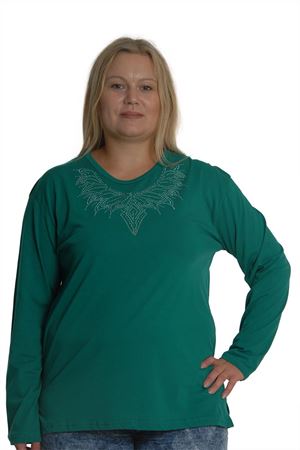 Yeşil Taşlı Bluz 17E-0757