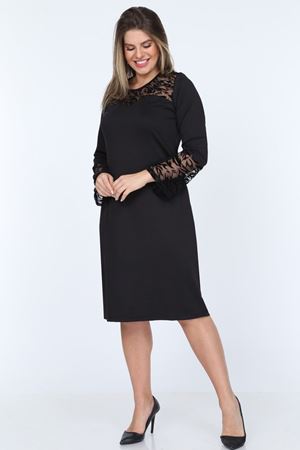 Zebra İspanyol Kol Büyük Beden Elbise 19C-0748