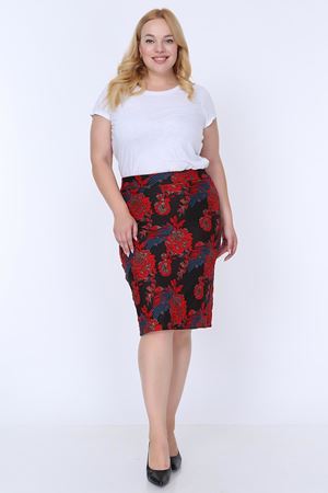 Desenli Büyük Beden Etek 20A-0799