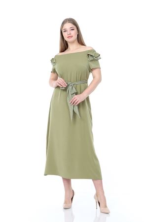 Puantiyeli Şifon Büyük Beden Elbise 17E-0831