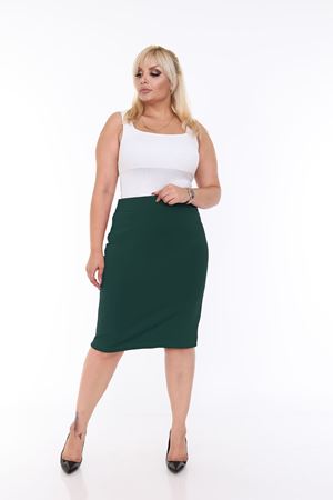 Yeşil Büyük Beden Etek 7B-0830