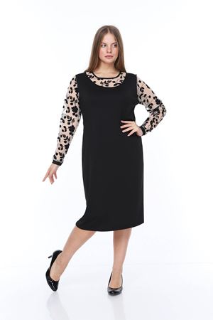 Manşet Kol Büyük Beden Elbise 22E-0867