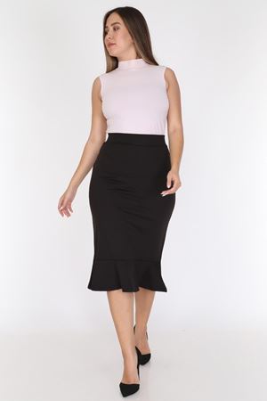 Volanlı Büyük Beden Etek 20A-079111