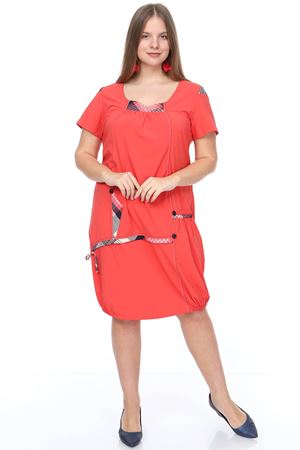 Yazlık Garnili Mercan Büyük Beden Elbise 14F-0890