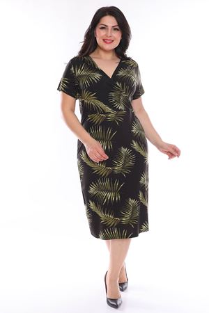 Palmiye Yaprağı Kruvaze Yaka Elbise 28B-0967