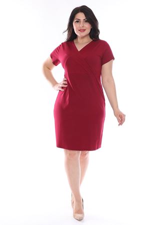 Bordo Kruvaze Büyük Beden Elbise 25B-0973