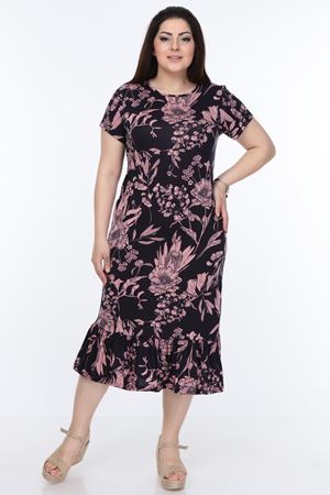 Esnek Kadın Büyük Beden Elbise 30A-0996