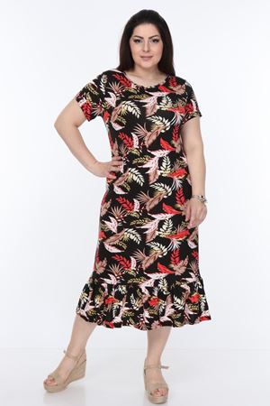 Kısakol Uzun Büyük Beden Elbise 10D-1010