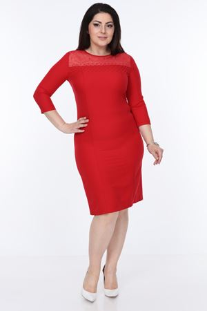 Kırmızı İncili Elbise 4C-1053