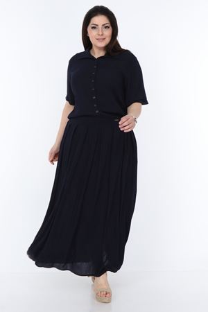 Lacivert Uzun Elbise 22D-1064
