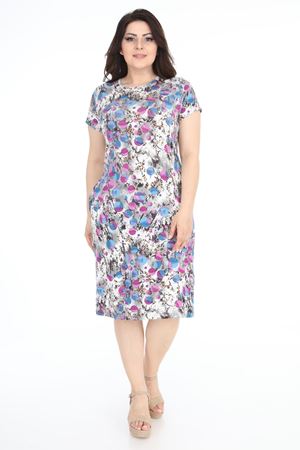 Puanlı Cepli Büyük Beden Elbise 6C-1148