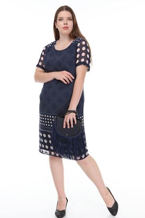 Lacivert Şifon Elbise F3-1128