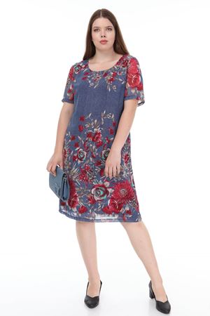 Çiçekli Şifon Elbise J1-1176