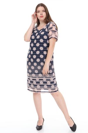 Lacivert Pudra Şifon Elbise F4-1127