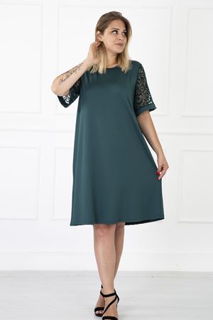 Kimono Kol Yeşil Büyük Beden Elbise 31B-1180