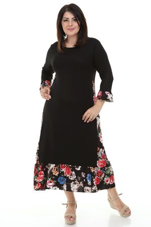 Garnili Uzun Büyük Beden Elbise 20Y-1243