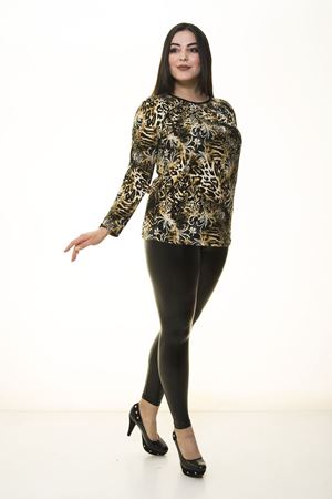 Desenli Esnek Bluz 21C-1394
