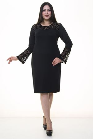 İspanyol Kol Flok Elbise 4D-69349