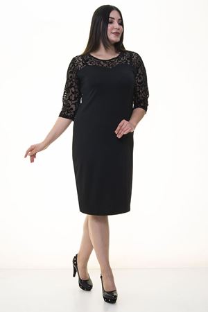 Büyük Beden Esnek Büyük Beden Elbise 6C-69423