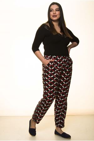 Polar Kışlık  Desenli Büyük Beden Pijama Altı 18D-1473