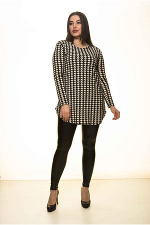 Kazayağı Desen Büyük Beden Bluz J1-1443