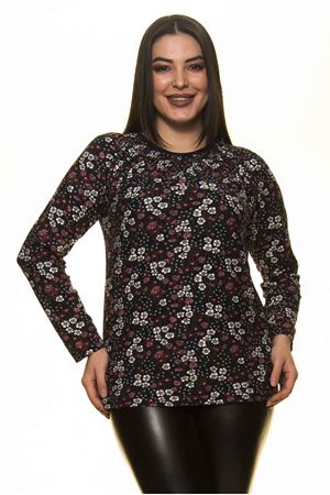 Yaka Detaylı Büyük Beden Bluz 18B-1420