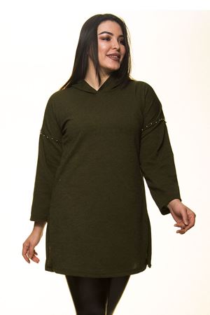 Yeşil Kapüşonlu Bluz 2A-1455
