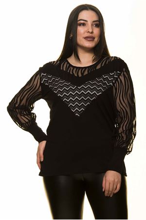 Manşet Kol Büyük Beden Bluz 28B-1484