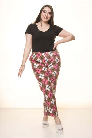 Polar Kışlık  Desenli Büyük Beden Pijama Altı 14D-1535