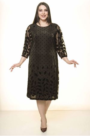 Siyah Dore Astarlı Elbise 30Y-1573