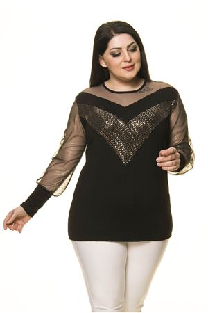 Işıltılı Büyük Beden Bluz 14C-1741