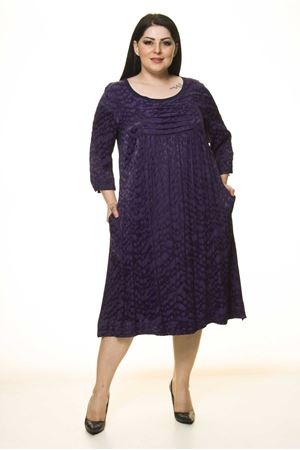 Büyük Beden Mor Elbise G10-1660