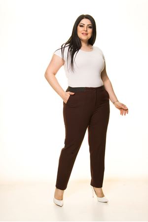 Bordo Cepli Büyük Beden Pantolon L1-1747