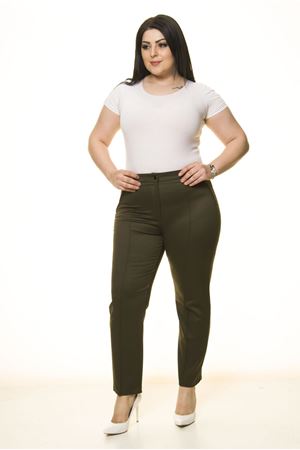 Yeşil Yandan Cepli Büyük Beden Pantolon L1-1719